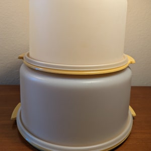 Vintage Tupperware 6” Tall Cake Taker and Pie Carrier Container W/ Lid 10”  D EUC