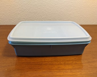 Vintage Tupperware Tuppercraft Blue Box w/tray 767-B,  769-1