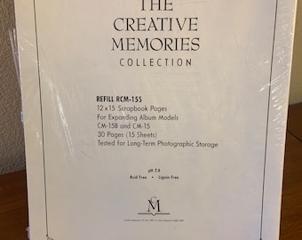 Creative Memories 12x15 White Refill Pages (Older Version)