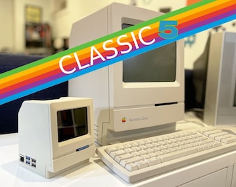 Macintosh Mini Cute 5, 40% scale Macintosh Classic computer system 3D printed parts kit for Raspberry Pi 5 (Classic, Plus, SE, SE/30)