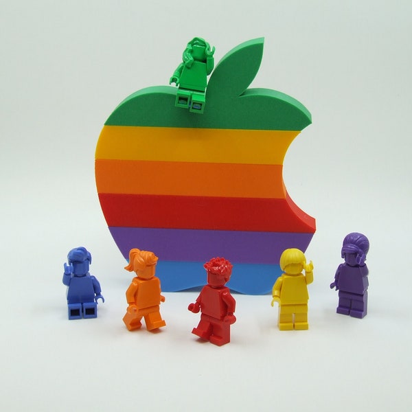 Vintage Style Apple Macintosh logo display/decoration/sign/paperweight, 6-color 3D printed design, 5.75 inches tall (146mm)