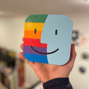 Apple Macintosh Finder Rainbow Logo display/decoration/sign/paperweight companion, 8-color 3D printed design, 5.5 inches tall
