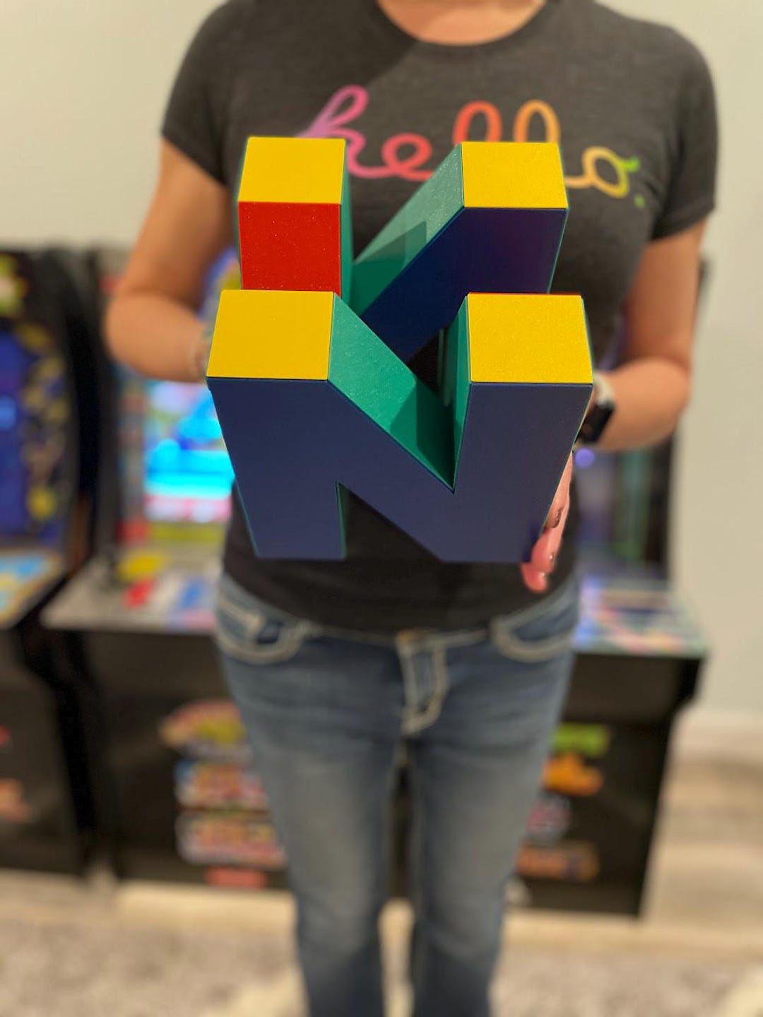 HUGE N64 Cube - 6.4 INCH, 3D Printed Gaming Figurine, Retro Gamer Gift ...