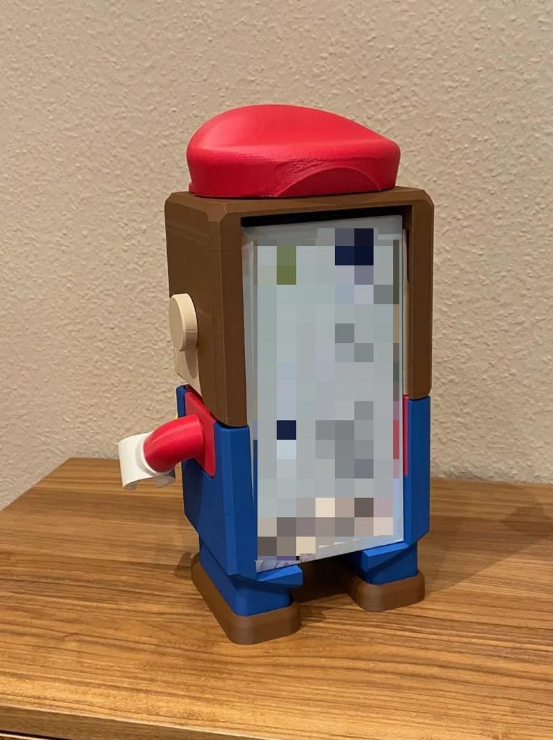 Super Mario Tissue Box Holder Dispenser, Desk Decoration, Weighted With
