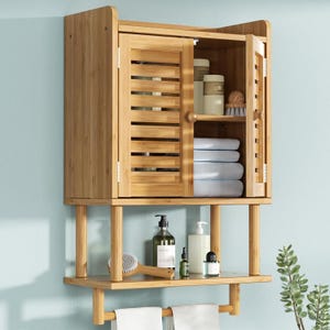 Over the toilet cabinet with towel bar hotsell