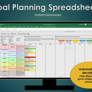 Yearly Goal Planning Spreadsheet | Excel