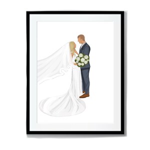 Custom Wedding Illustration | Hand Drawn Bride and Groom Art- Digital Art Download | Bespoke & Customizable Wedding Fashion Illustration