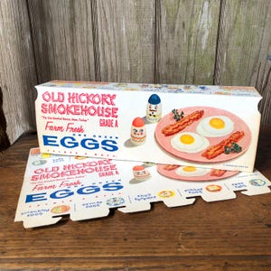 Vintage Old Hickory Paper Egg Carton - 1960's Old New Stock