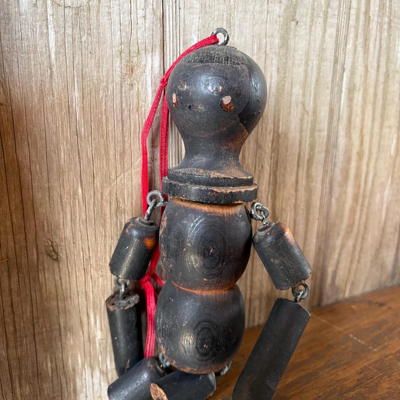 Vintage Antique Articulated Jointed Wood Folk Art Doll - Primitive ...