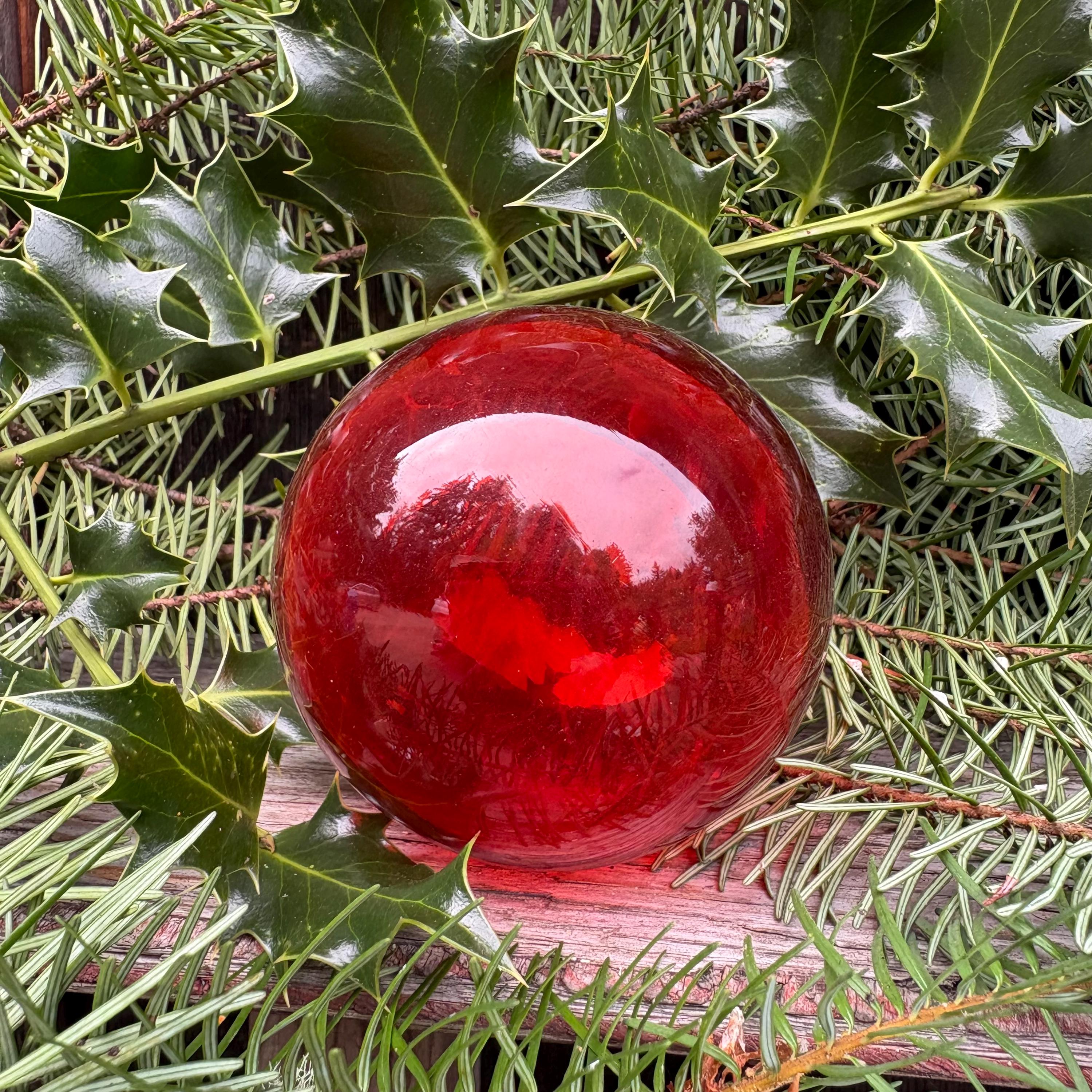 Red Glass Ball Orb - Etsy
