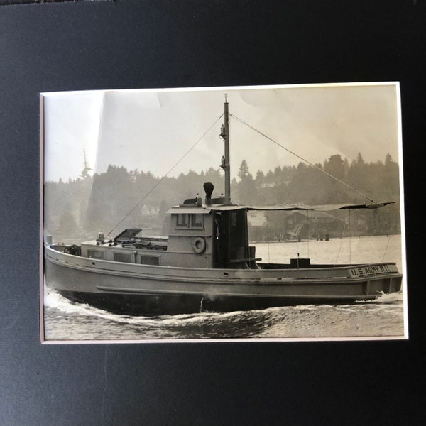 1930's  Photograph of US Army Boat - Puget Sound - Olympia Washington