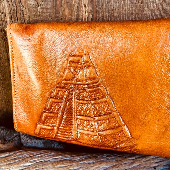 Vintage 1970s Hand Tooled-  Genuine Leather Walle… - image 5