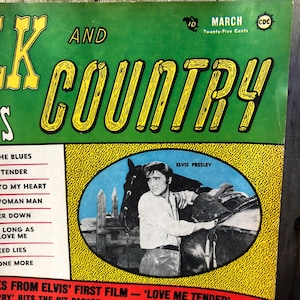 1957 March issue of Folk and Country Songs - Elvis Presley - Johnny Cash