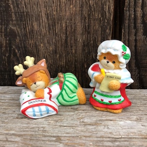 Lucy & Me 1994 Christmas Bears - Xmas List and Donner