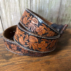 Tooled Leather Belt by Belt Factory - Size 36 - Elfrida Arizona