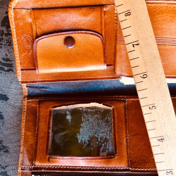 Vintage 1970s Hand Tooled-  Genuine Leather Walle… - image 8