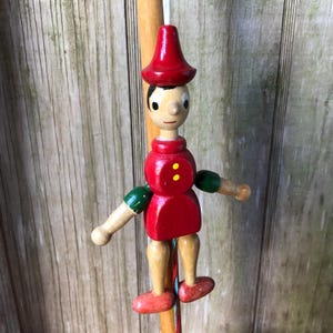 Vintage Jumping Jack Pinocchio Folk Art Doll