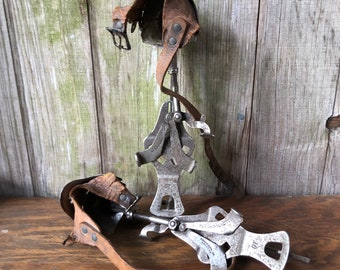 Antique Ice Skates - Keene Mfg. - Made in USA - Strap on size 10
