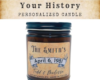 ANNIVERSARY GIFT Candle Custom Candle Personalized Your Anniversary Personalize Candle Gift for Couple