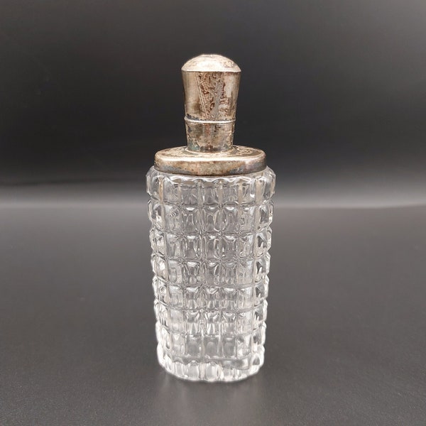 Dutch perfume bottle, cut crystal and silver, early 20th century, vintage European fragrance