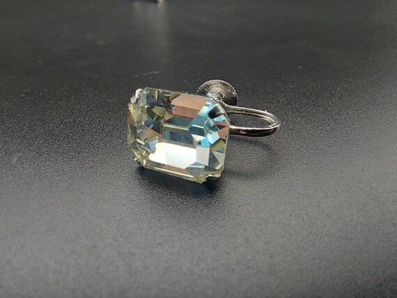 Coro rectangular rhinestone earrings, screw back,… - image 3