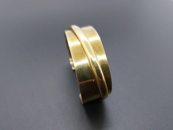 Vintage handmade brass cuff bracelet, 3/4" wide, … - image 3