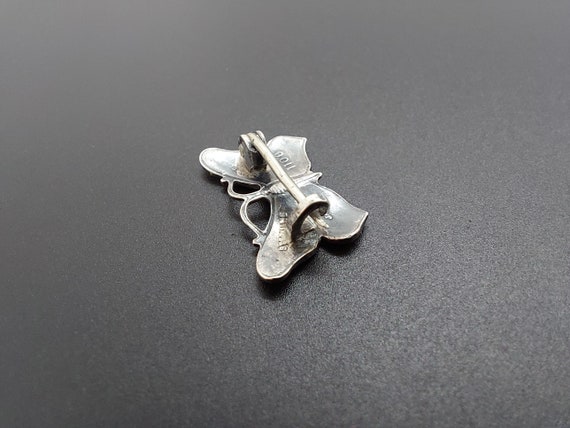 Tiny JA&S butterfly pin, sterling silver and enam… - image 6