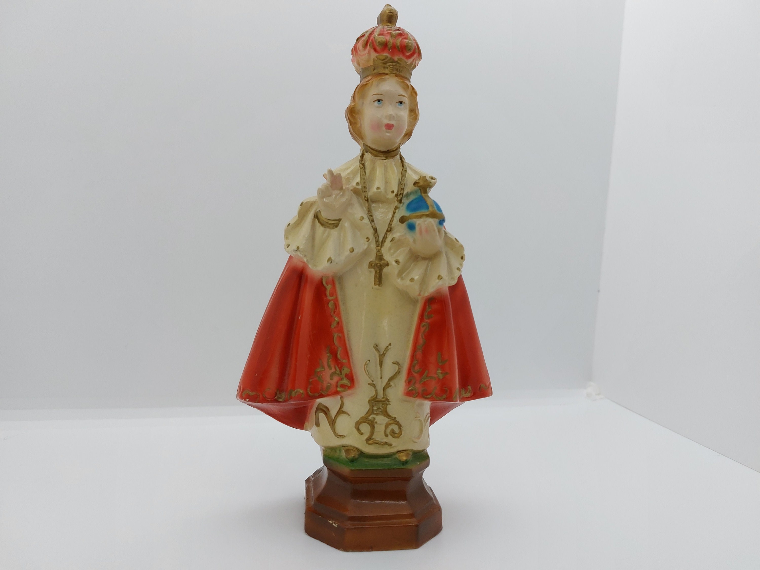 Vintage Jesus Sacred Heart Statue, 12” Jesus Statue, Vintage Jesus