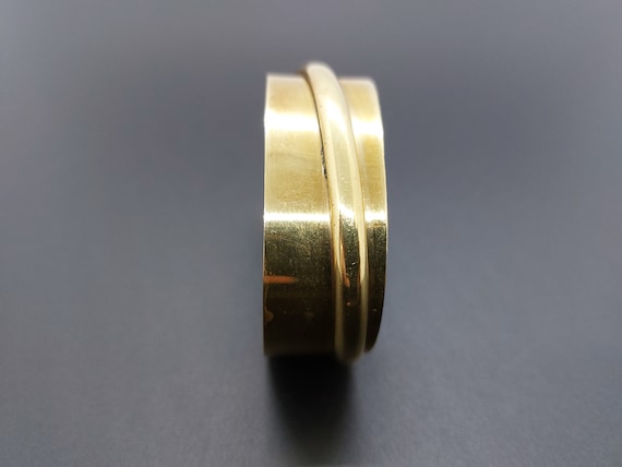 Vintage handmade brass cuff bracelet, 3/4" wide, … - image 2