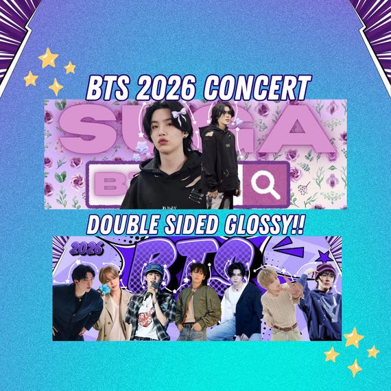 BTS 2026 World Tour Double Sided Glossy Banners - Etsy