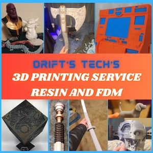 Custom 3D Print Service & 3D Printer Service, Resin Prints, FDM Prints, Cosplay Printing, Wargaming, Dnd, STL, 3D printing files