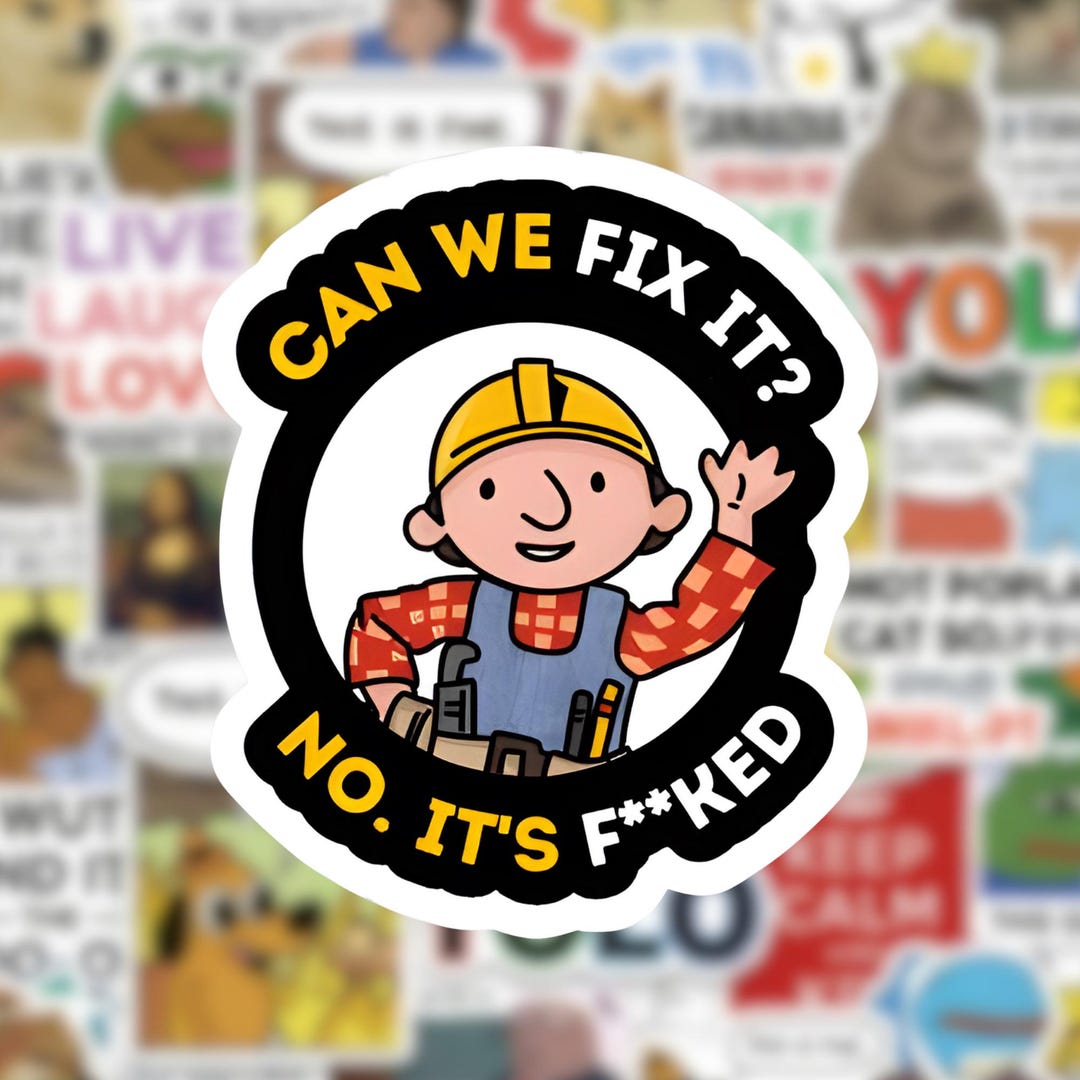 Can't Fix It Sticker | Funny Construction Humor, Toolbox Decal - Etsy