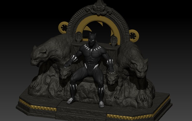 Marvel Black Panther Statue STL Etsy