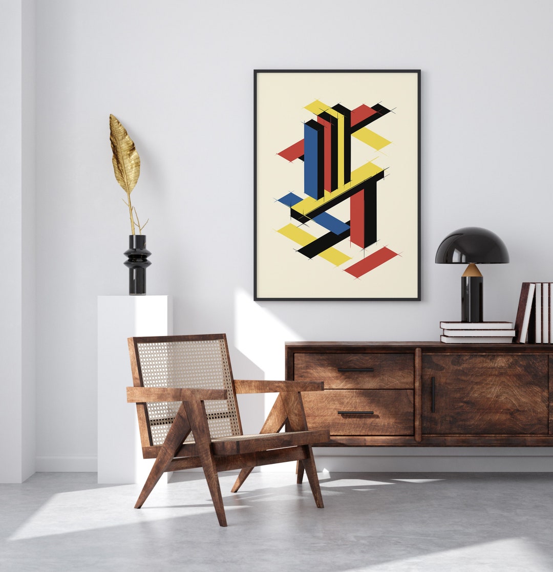 Minimalist Bauhaus Isometric Poster Print Wall Art - Etsy