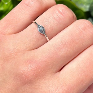 4.6 mm Evil Eye Band Plain Ring Thumb Ring Trendy Band New Design Solid Band 925 Sterling Silver Evil Eye Shape Oxidized Ring