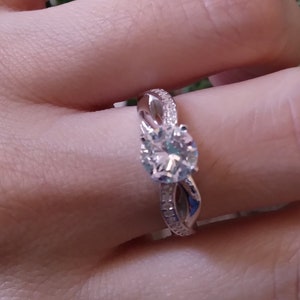 7mm Infinity Shank Round Ring Engagement Wedding Band Trendy Design 1.03CT Solid Shank Round Shape Ring Simulated CZ 925 Sterling Silver