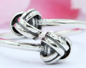 Sterling Silver Double Knot Ring: Promise Ring Jewelry