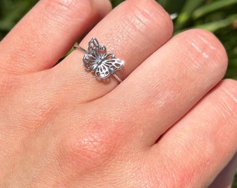 8.4 Mm Butterfly Ring Trendy Band Thumb New Design Solid