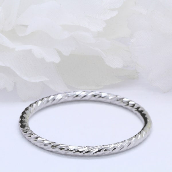 2mm Filigree Swirl Diamond Cut Band Wedding Ring 925 Sterling Silver Band Simulated Diamond Cut Shape Ring Thumb Ring