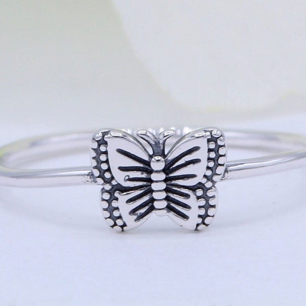 6mm (0.23") Petite Dainty Baby Butterfly Ring Band Thumb Ring Trendy Band New Design Solid Band 925 Sterling Silver