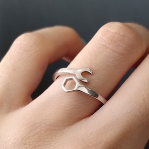 10mm Mechanical Wrench Plain Ring Band Thumb Ring Trendy Band New Design Solid Band 925 Sterling Silver Celtic Black