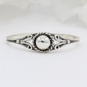 5.4mm Filigree Swirl Petite Dainty Bali Style Band Ring 925 Sterling Silver Oxidized Celtic Bali Style Shape Plain Thumb Ring