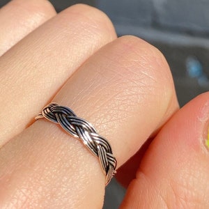 4 mm Rope Braided Wedding Band Men Women New Design Celtic Thumb Ring Band 925 Sterling Silver Weave Celtic Infinity Trinity - Braid