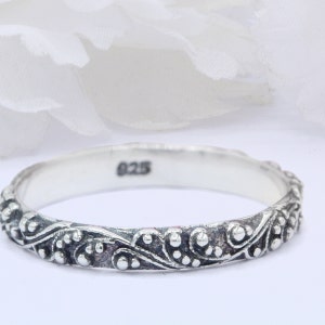 3mm Filigree Swirl Celtic Bali Style Band Ring 925 Sterling Silver Band Oxidized Celtic Bali Shape Ring Plain Thumb Ring