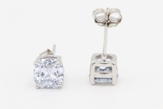 Sterling Silver 4mm Cushion Cut CZ Eternity Band for Women U-Prong Set Spiritual Beads Cushion Bracelet in Sterling Silver\\, 4mm