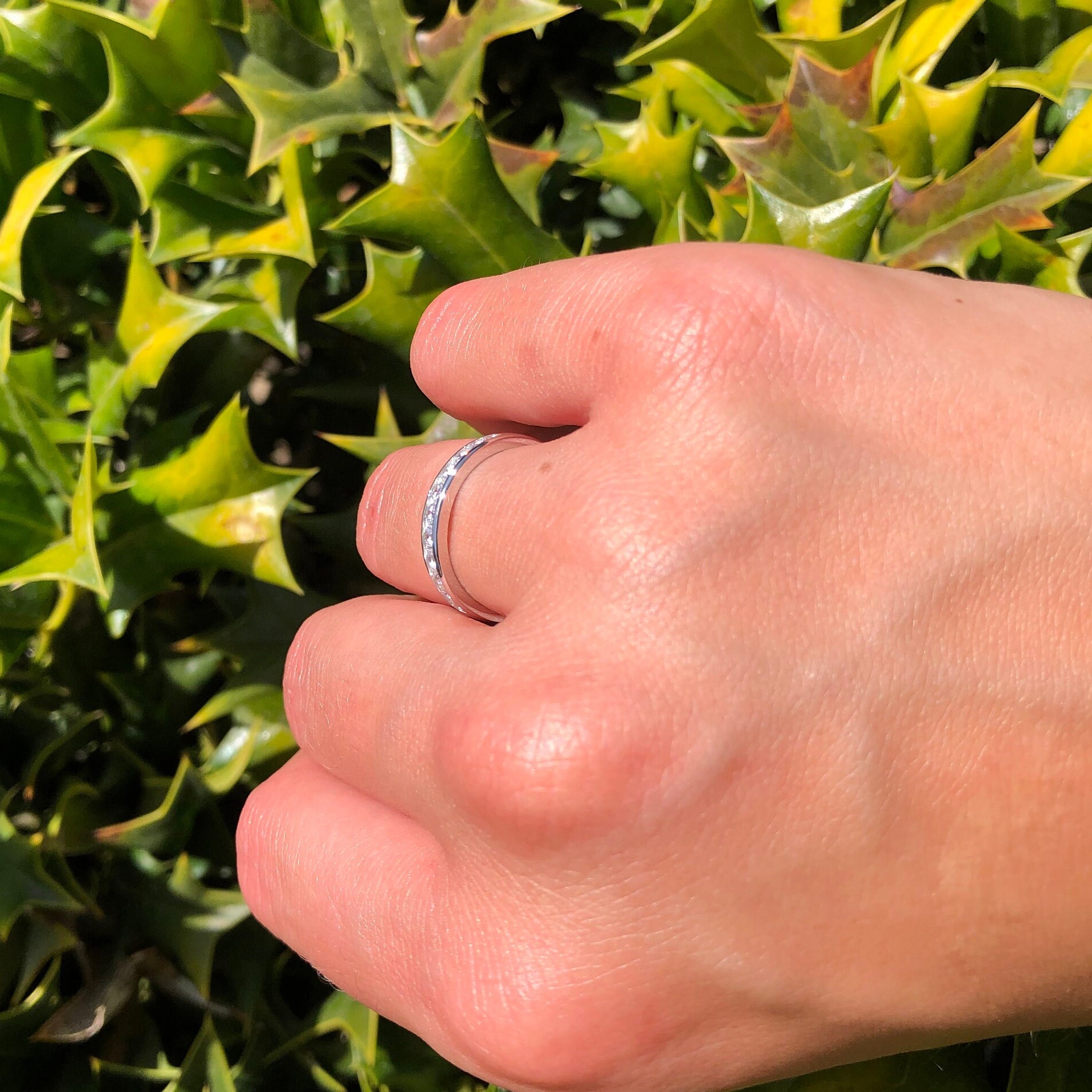 thumbnail image 2 of .925 Sterling Silver Eternity Wedding Band Ring - AAA CZ Pave Set, Micro Pave, Rhodium Finish (Sizes 4-10) 2 of 6
