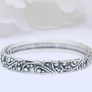 3 mm Filigree Bali band Ring 925 Sterling Silver Filigree Bali Oxidized Shape Ring Thumb Ring Solid Plain Ring