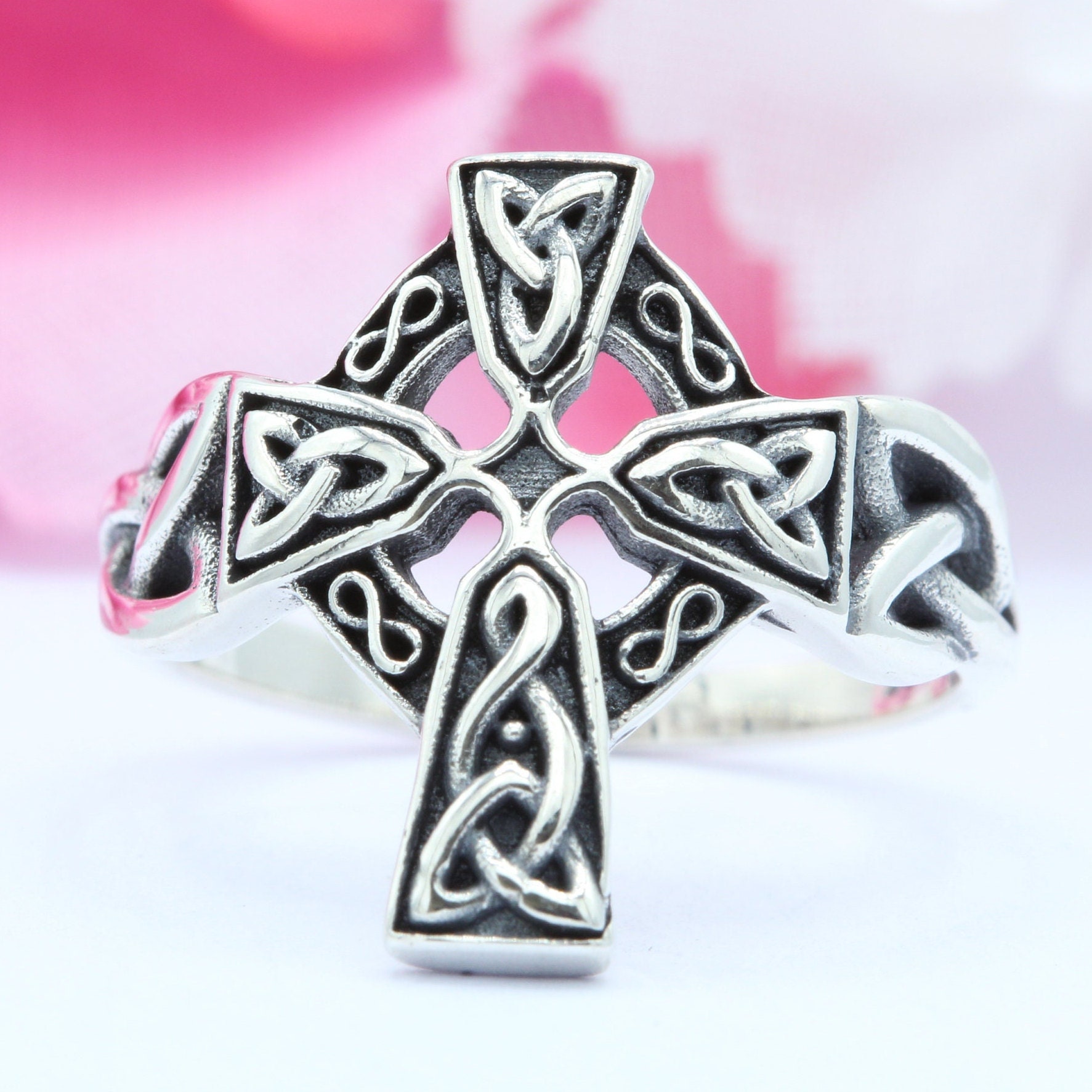 17 Mm New Design Celtic Thumb Ring Band 925 Sterling Silver Etsy