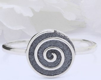 10mm Filigree Swirl Petite Dainty Celtic Spiral Band Ring 925 Sterling Silver Band Oxidized Celtic Spiral Shape Plain Thumb Ring