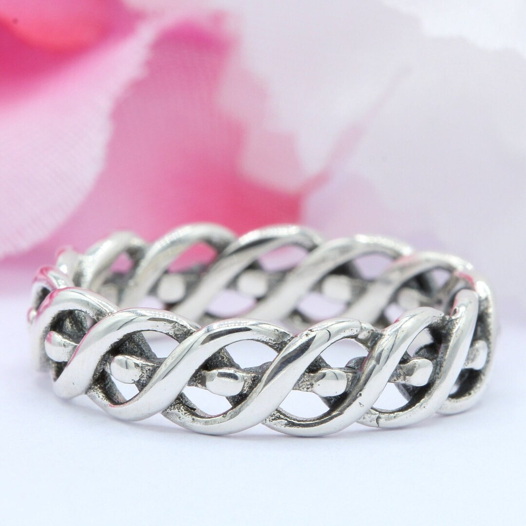 Sterling Silver Celtic Weave Ring - Trinity Knot Band (5mm) - Etsy